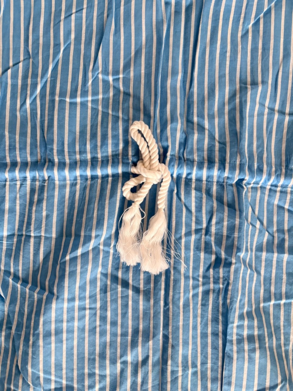 NWOT Jcrew Blue & White Striped V-Neck Drawstring Swim Cover-up - Picture 2 of 4